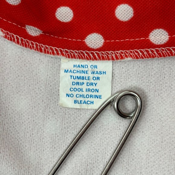 Vintage 70s Polka Dot Dress Women's Large Red White Front Zip Up Mini Minnie Bab - Picture 10 of 11